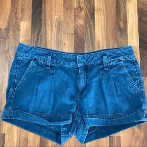 American Eagle Pleated Denim Shorts
